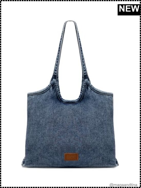 Handbags - Denim Tote Bag for Women Lightweight Hobo Shoulder Purse Work Travel